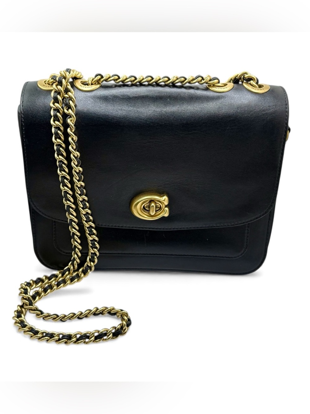 COACH Madison Convertible Shoulder Bag Refined Calf Leather in Black